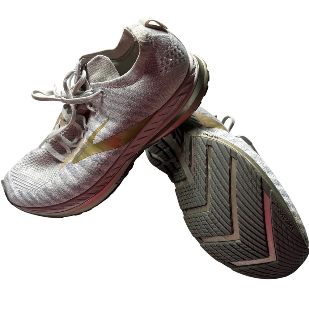 Brooks Bedlam 2 Women's 9.5 White Gold Running Shoes DNA AMP GuideRails‎